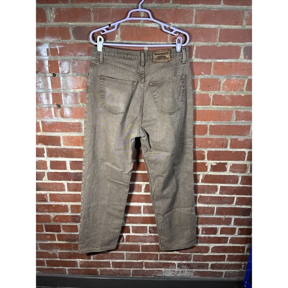 Vintage 90s Mens Timberland Weathergear Relaxed Fit Brown Jeans Pants W34 L32 - Picture 1 of 9